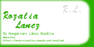 rozalia lancz business card